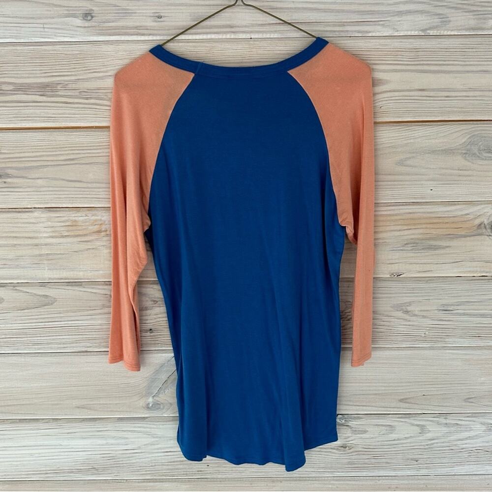 LuLaRoe Color Block Baseball Randy Tee - Picture 4 of 5